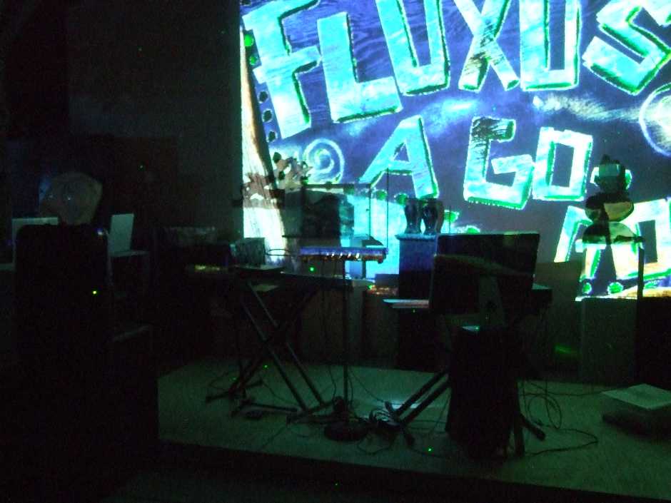 Photo of stage setup at
        Art City, Feb 2011